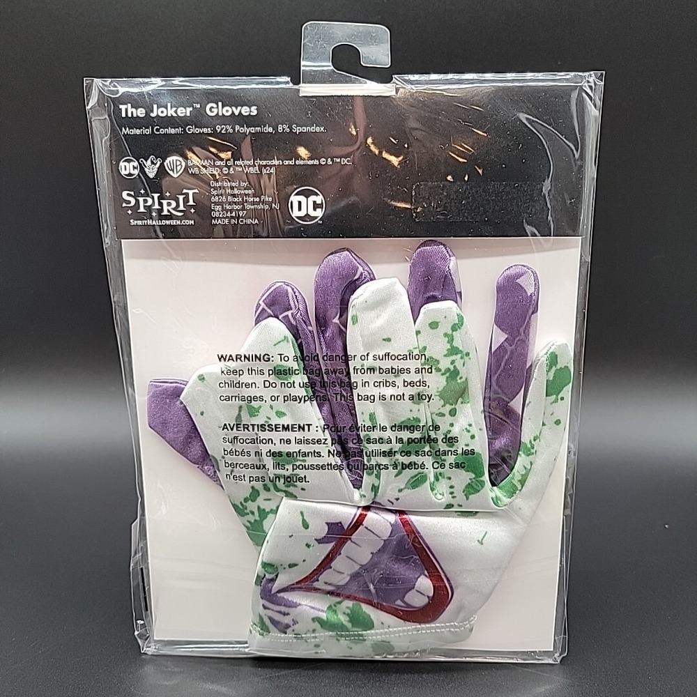 The Joker Gloves with Laughing Mouth Costume DC Comics Cosplay Purple Green - Picture 5 of 7